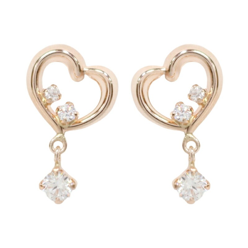 ピアス レディース ハートモチーフ ギフト K10ホワイトゴールド