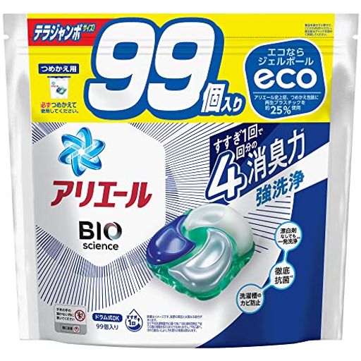 [大容量] ジェルボール4D 洗濯洗剤 詰め替え 99個