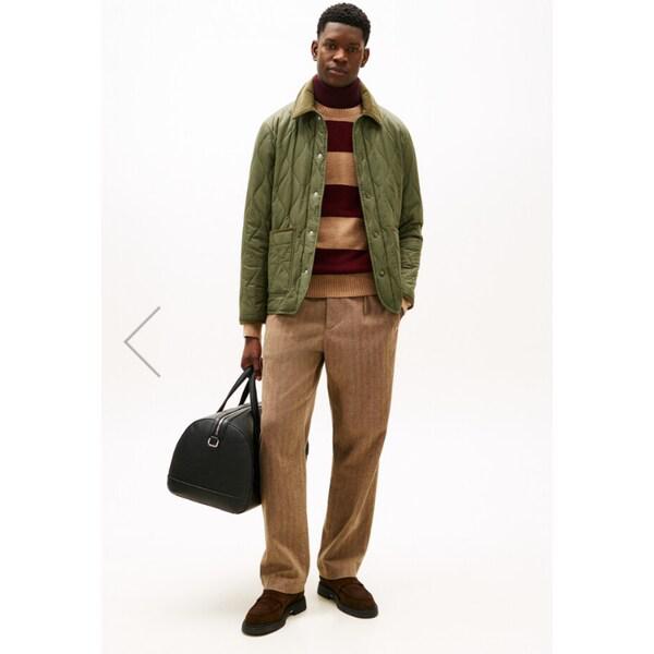 [男性] ワイドフィット ヘリンボーン チノパンツ (T12F9WPC060MT10F8)