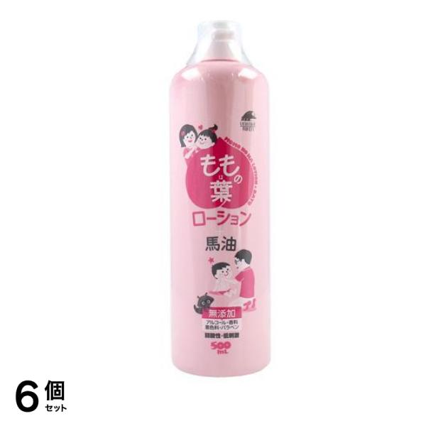 ユニマットリケン ももの葉ローション+馬油 顔・からだ用 500mL 6個セット