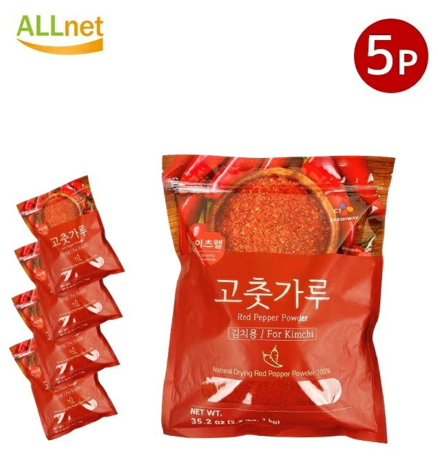 CJ freshway 唐辛子粉(キムチ用) 1kg×5袋セット 中国産 natural Drying Red Pepper Powder 100%