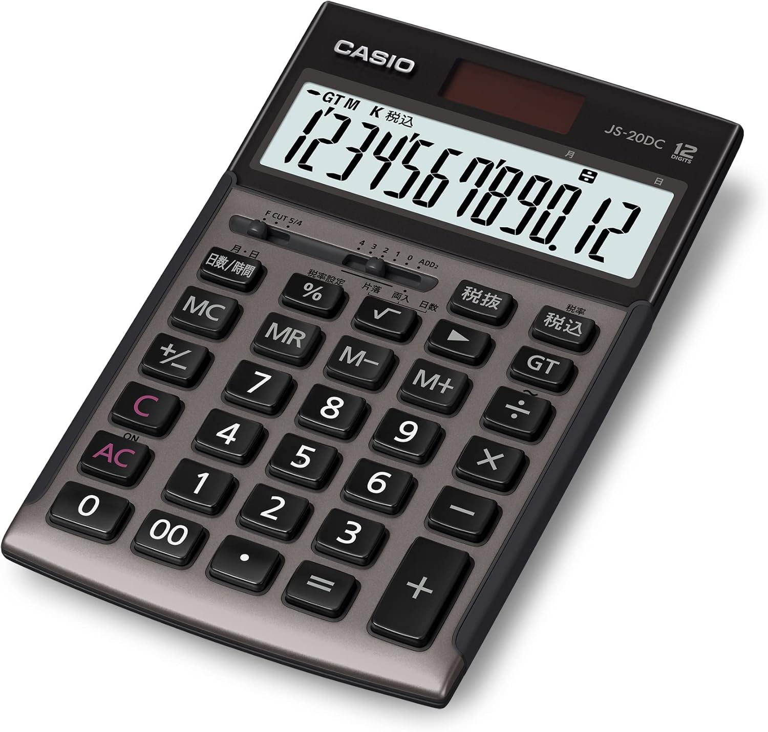 カシオ 本格実務電卓 12桁 日数&時間計算 ジャストタイプ グレージュブラウン JS-20DC-GB-N グリーン購入法適合 エコマーク認定
