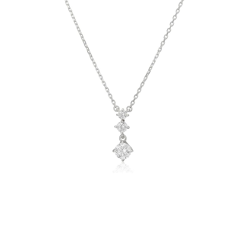 正規紙袋&箱付 ネックレス アクセサリー 4C プレゼント シルバー キュービックジルコニア シルバー素材 祝い