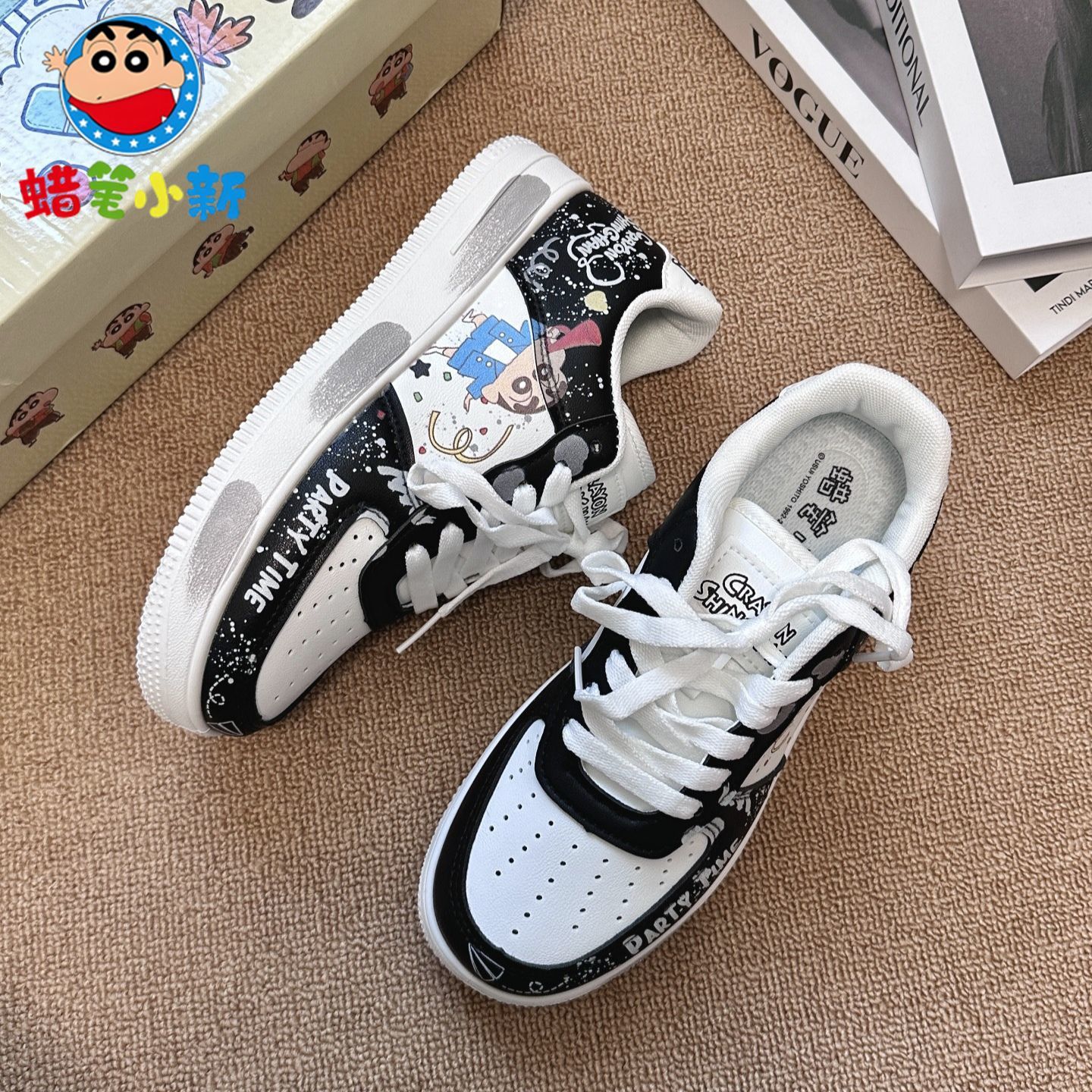 クレヨンしんちゃんアニメ限定男性靴ファッションドーパミンカップル高颜値漫画落書き板靴