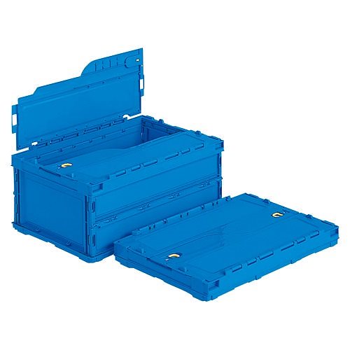 （まとめ買い）オリコン ペタンコ フタ付き 34.1L ブルー C-30B BL504 ペタンコC-30B [x3]