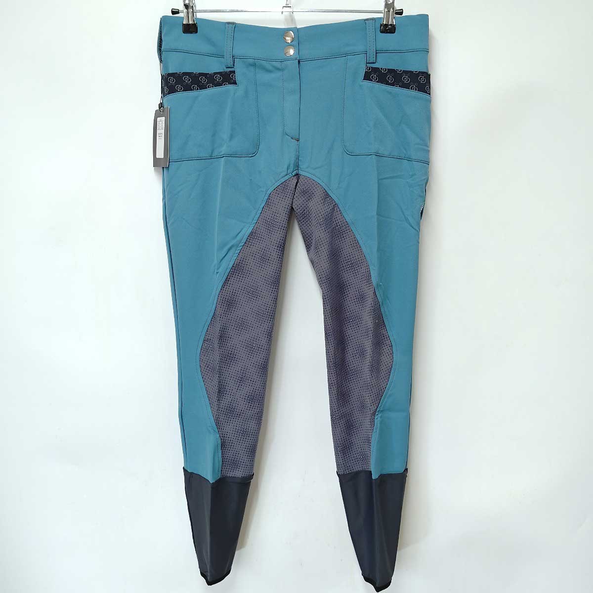 【中古・未使用品】 キュロット 乗馬 馬術 パワーグリップ ESSENTIAL IT46 Accademia Italiana PETROLIO