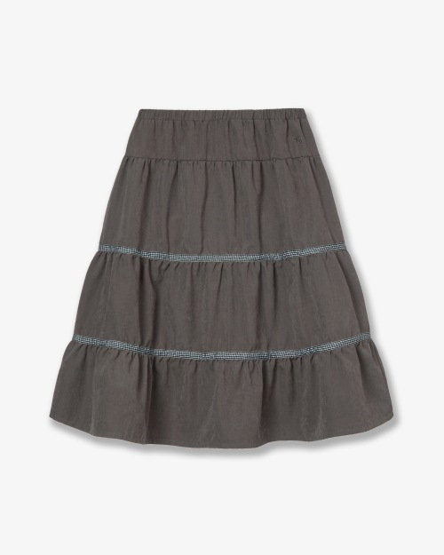【AEAE】 CHECK MIDI TIERED SKIRT [BROWN] 正規品