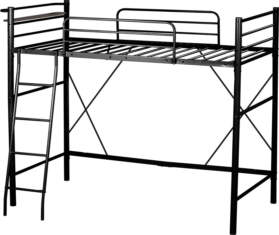ベッド シングル シングル 子供部屋二段ベッド パイプベッド宮 ロフト Black パイプ はしごGG9891 コンセント付き 金属 耐震 北欧風 スチール 【国内発送】ロフトベッド MetalG36 33,058円