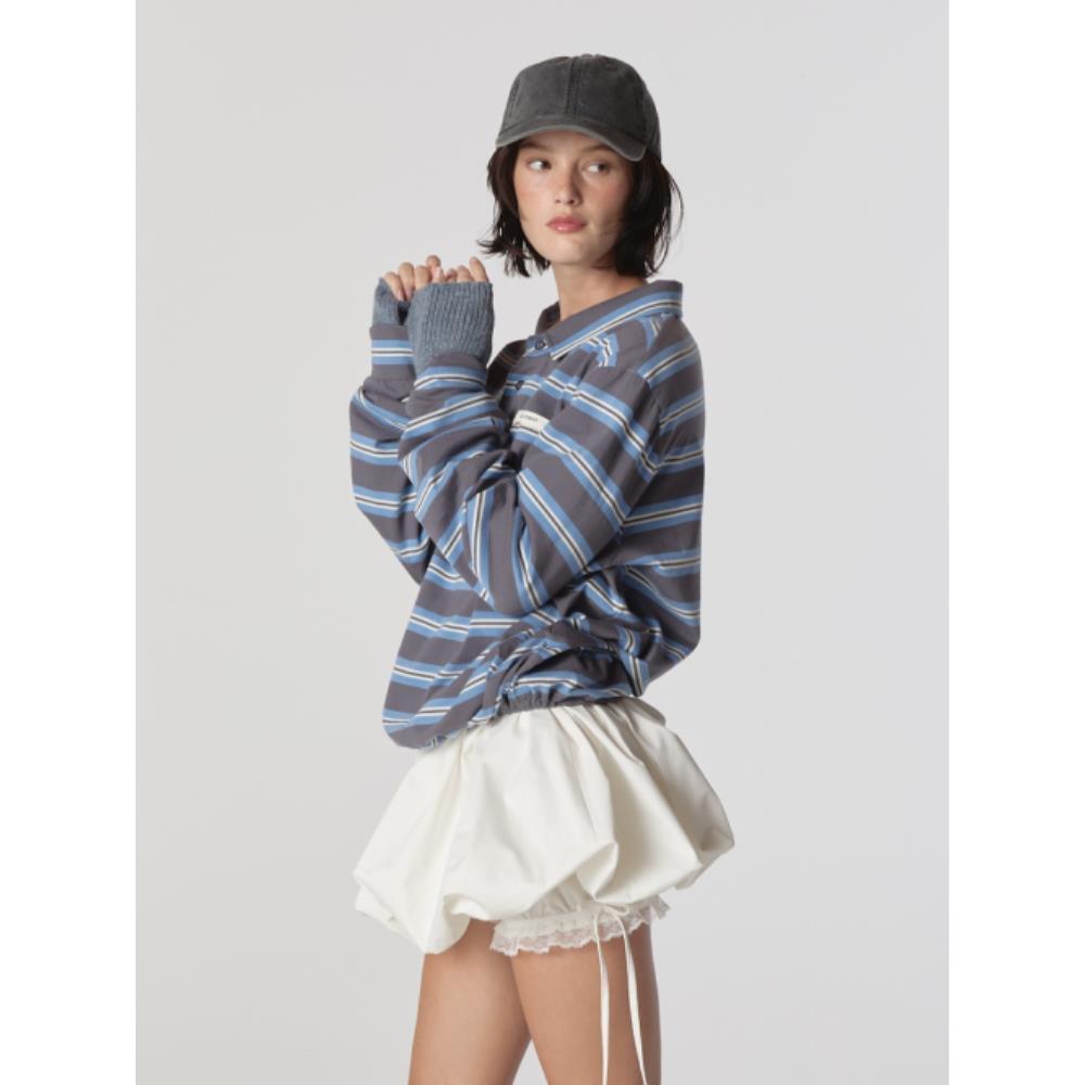 GLOWNY TERRY PK LONG SLEEVE CHARCOAL GY24FALS003CH