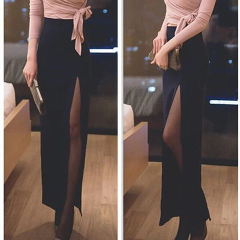 夏新作 オシャレ ロングスカート タイトスカート セクシー ハイウエスト スリット入り 無地 女性用 母の日