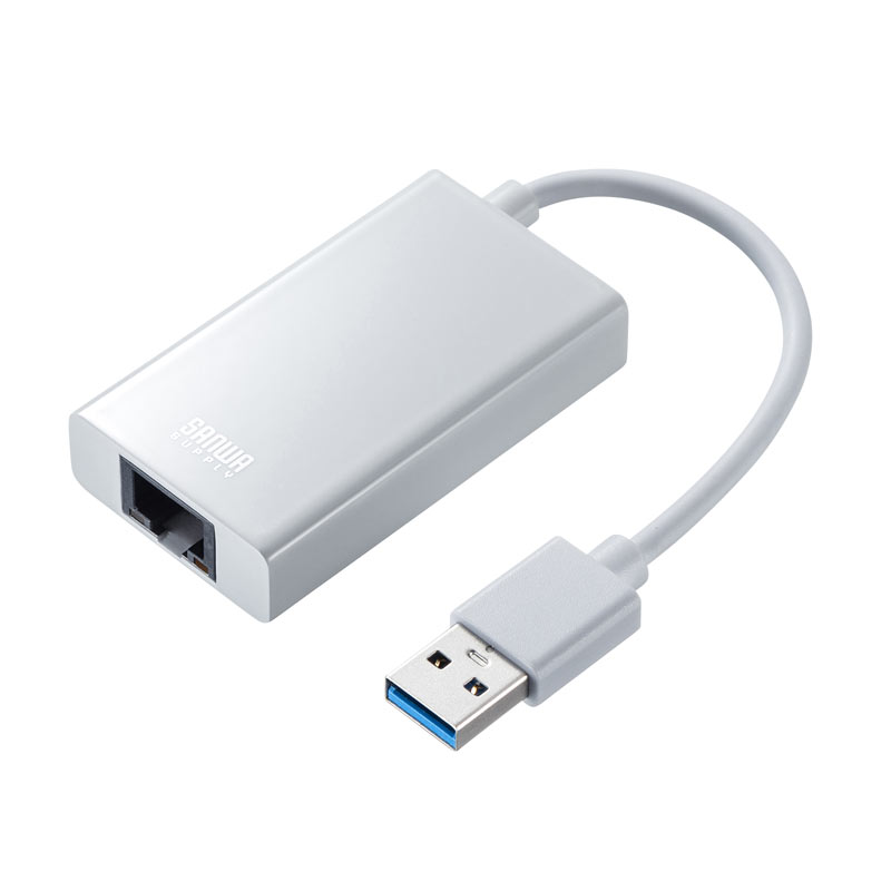 （まとめ買い）有線LANアダプタ USB A Gen1-LAN変換 USBハブ付き Gigabit対応 ホワイト USB-CVLAN3WN [x3]