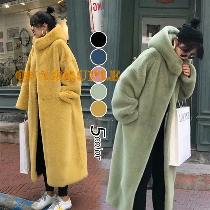 【急速出荷 2025年新作】ラシャコート コート レデイース テンの毛 毛皮 秋冬40代ダブルコート モコモコ 可愛い韓国風 フード付き ロング丈 きれいめ長袖アウター カジュアルウエア 6,424円