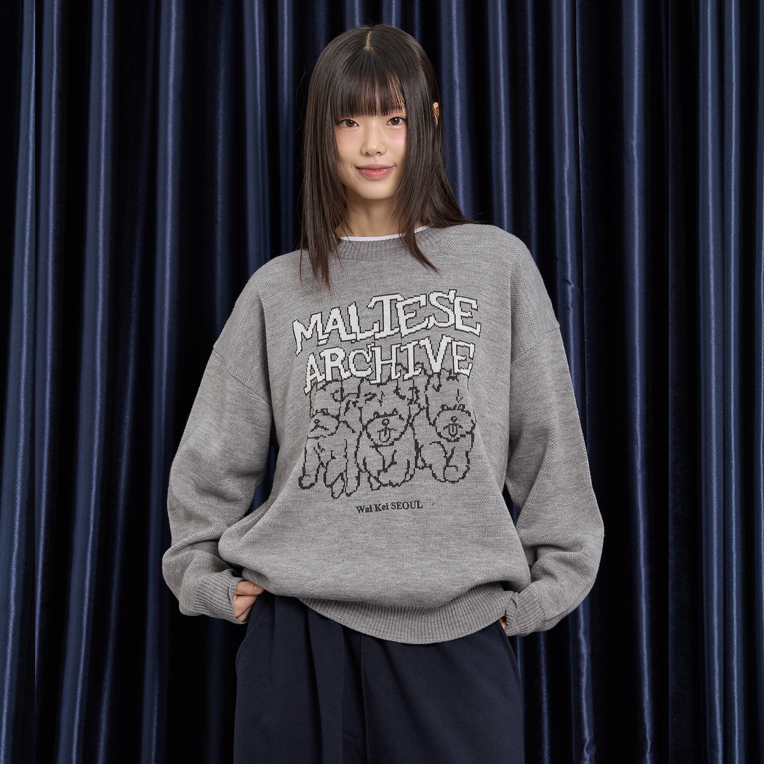 Maltese Archive Line Graphic Knit Ver.2 GREY