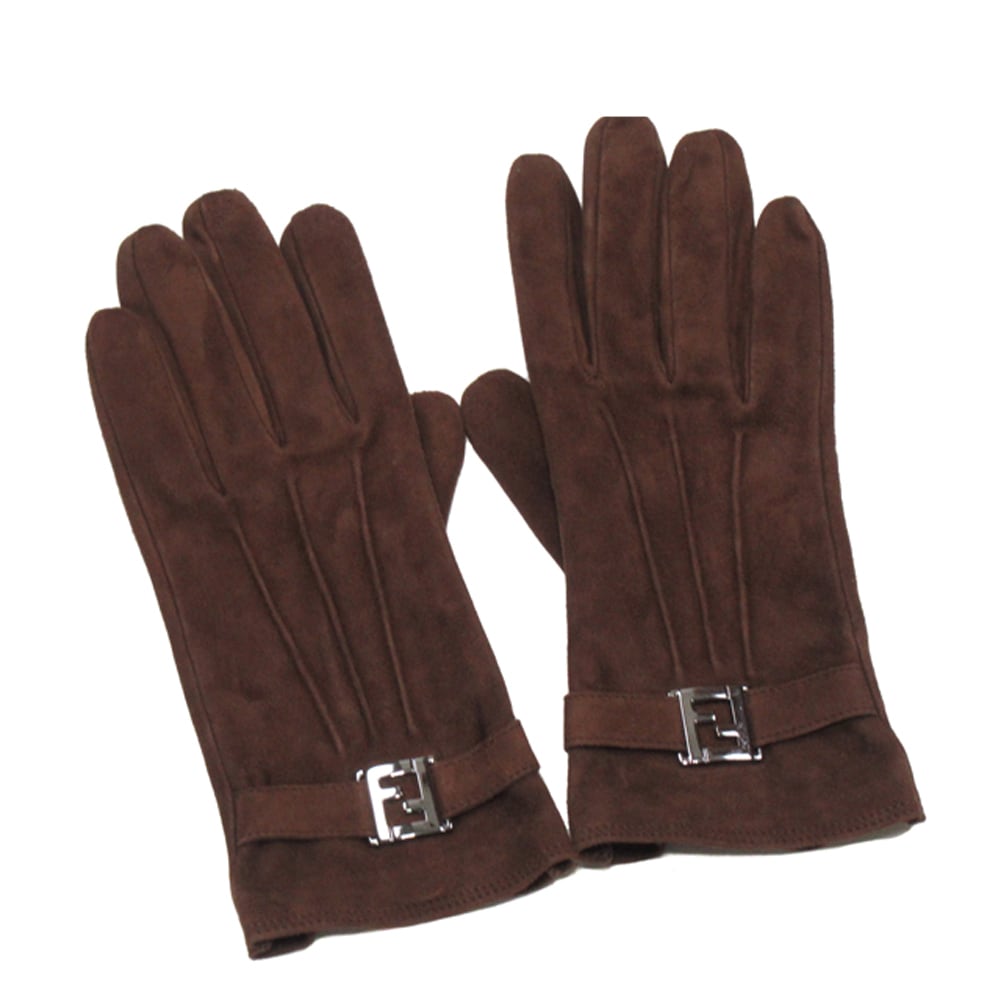 手袋 FFマーク 7サイズ ブラウン レディース 中古