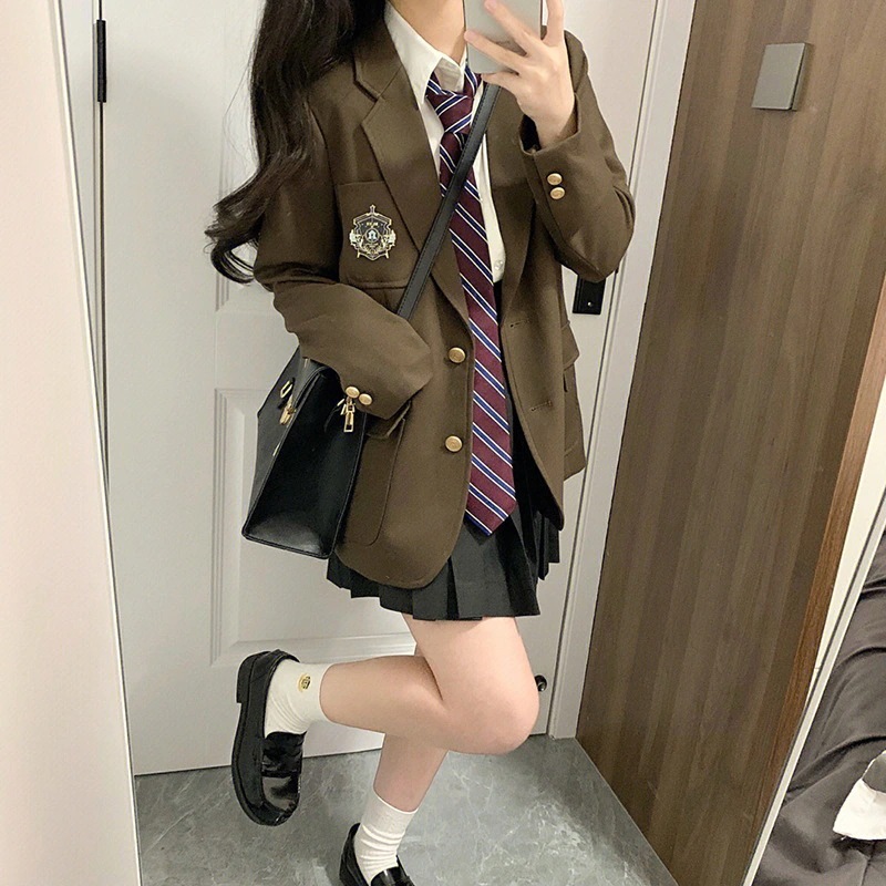 2023ブレザー女学院風jk制服スーツ春秋デザイン感小衆小柄