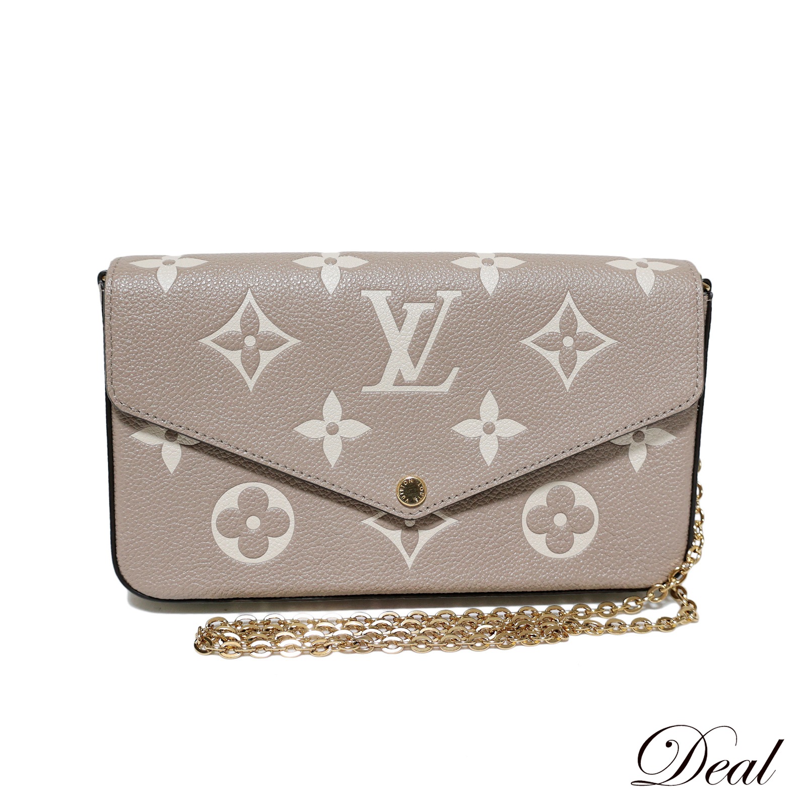 美品 ルイ・ヴィトン バイカラー モノグラム アンプラント ポシェットフェリシー M69977 ベージュ レディース ショルダーバッグLV