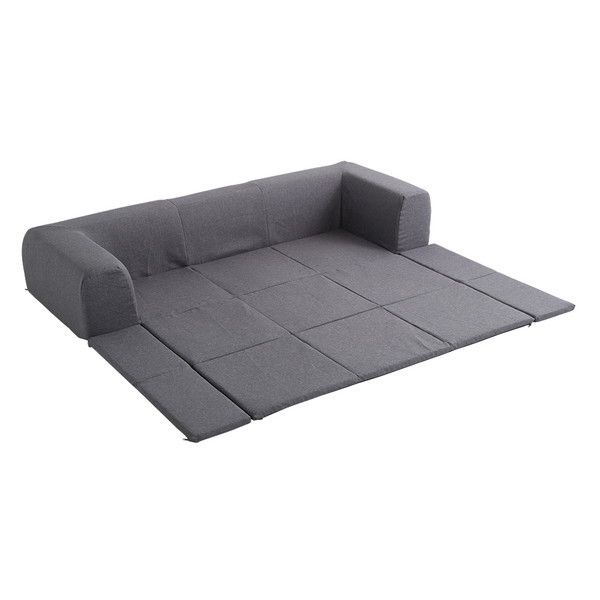 ホームテイスト SH-07-PLTL-SF フロアマット付きソファLサイズ(幅250cm)お家で洗えるカバーリングタイプ Plateau-プラトー- グレー メーカー直送