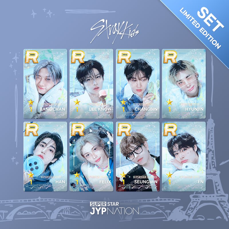 [現場購入] SUPERSTAR IN PARIS STRAYKIDS 1 SET (8枚) superstar ssj straykids
