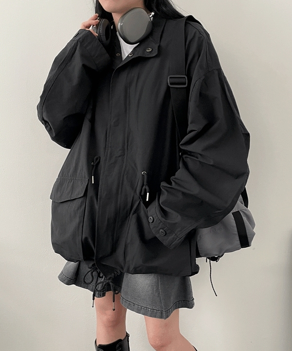 [ビッグサイズ] 男女共用 オーバーボクシー ミディ ゲパカ ミリタリージャケット(2color) 5,363円