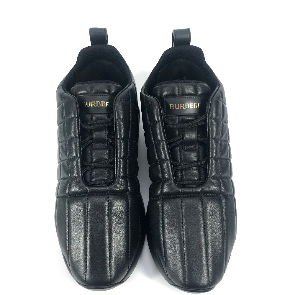 スニーカー ロゴ キルティング シューズ 靴 ローカット レザー ブラック