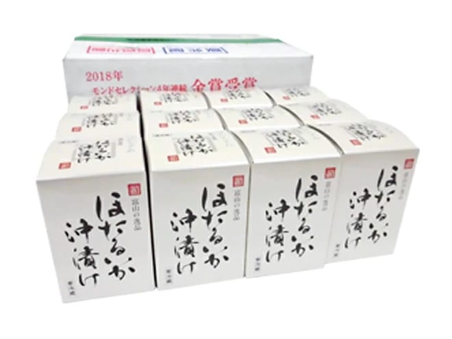 富山県 川村水産 =プレミアム ほたるいか沖漬= 210g12瓶入り 個別化粧箱入り（冷蔵便）