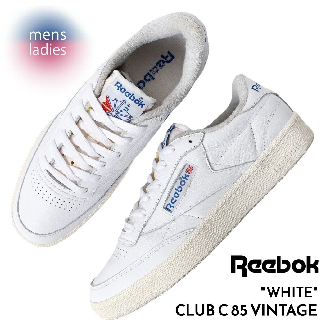 Reebok リーボック クラブシー ヴィンテージ レザー スニーカー CLUB C 85 VINTAGE WHITE ( 白 ホワイト 国内正規品 100007875 )