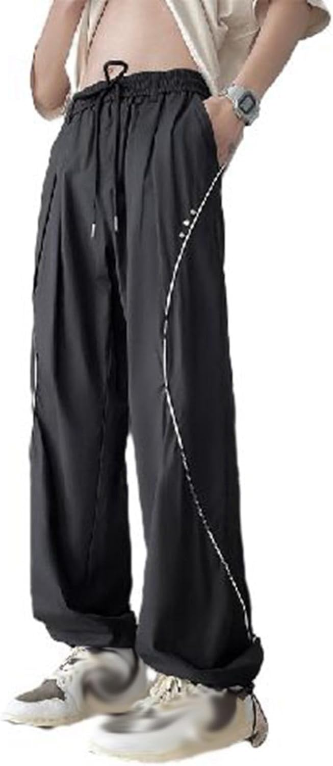 カーゴパンツ メンズ ワイドパンツ ロングパンツ ウエストゴム調整でき レトロ INS風 チノパン ルーズシルエット 通気性いい 薄い 柔らか コーデやすい 四季 通学通勤 普段着 アウトドア