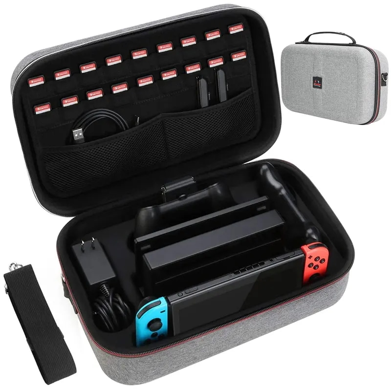 納期1~3週間程：Nintendo Switch/スイッチと互換性のあるキャリングケース,保護トラベルケース,キャリングバッグ付き