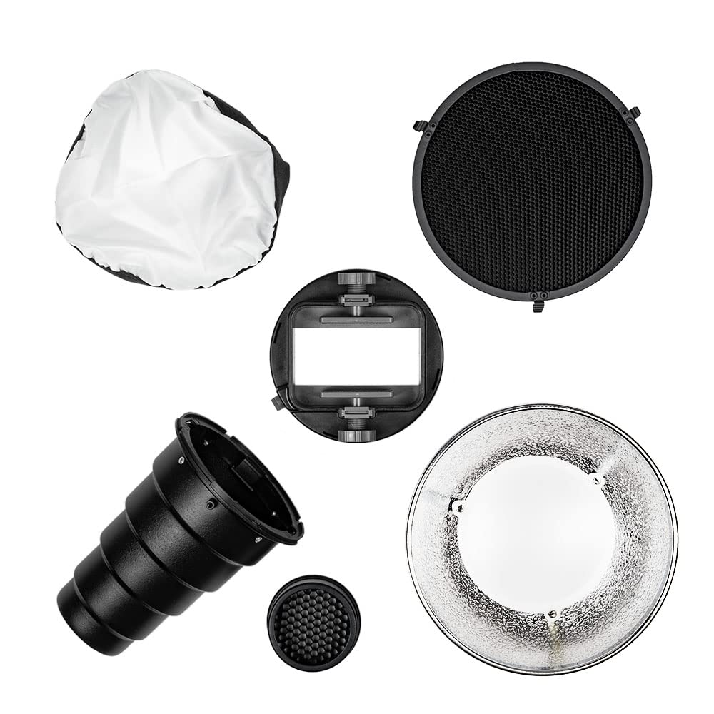 Nissin ライトシェーピングキット（内容：ディフューザー グリッド（ビューティーディッシュ取付用） ストロボブラケット スヌート グリッド（スヌート取付用） ビューティーディッシュ）