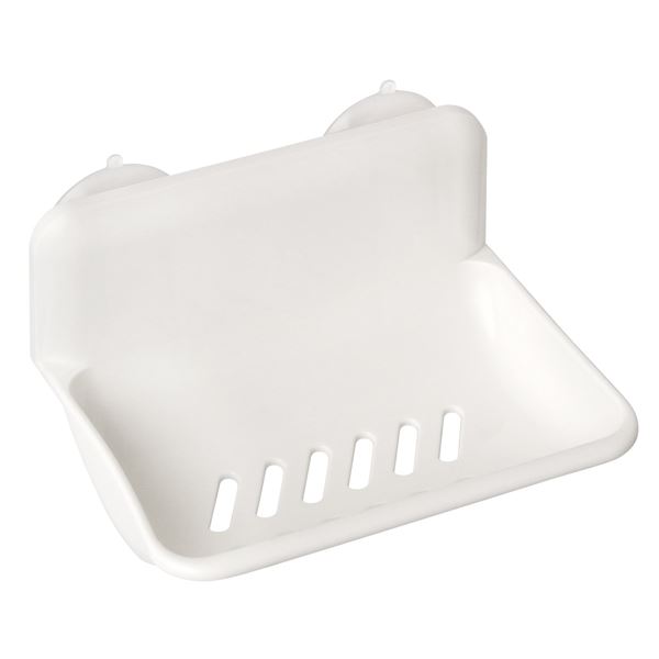 石けんラック/ソープディッシュ (シングル ホワイト) 水切り穴付き バス用品 レック (48個セット)