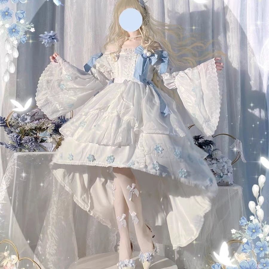 インスタントヘア冬ティンラン長袖ロリータドレス ジスリーブドレス 白雪姫シリーズのロリータフルセット その他 スカート