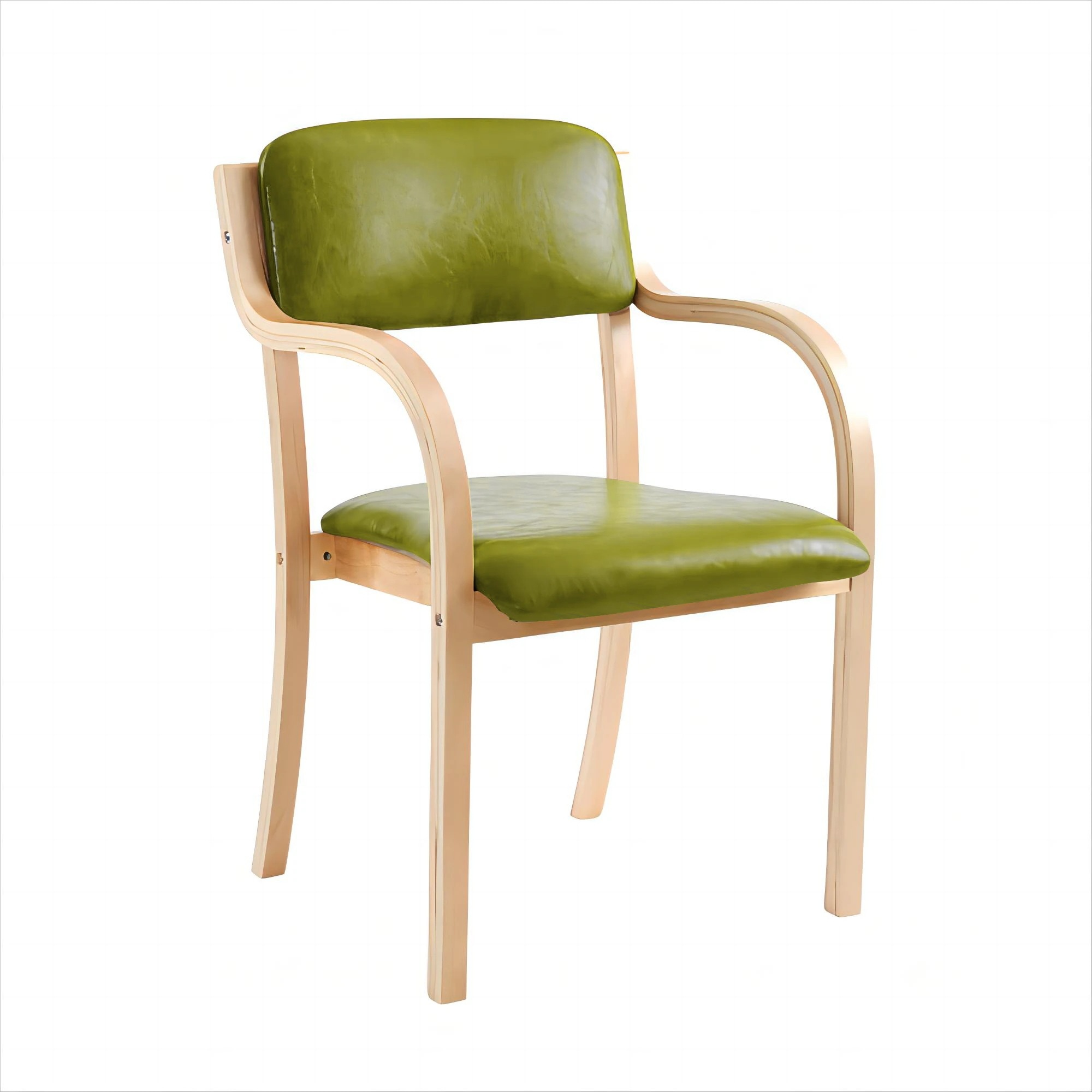 601【目玉新作】 【2脚】PU グリーン ダイ ニングチェア 木製 椅子 介護チェア イス チェア