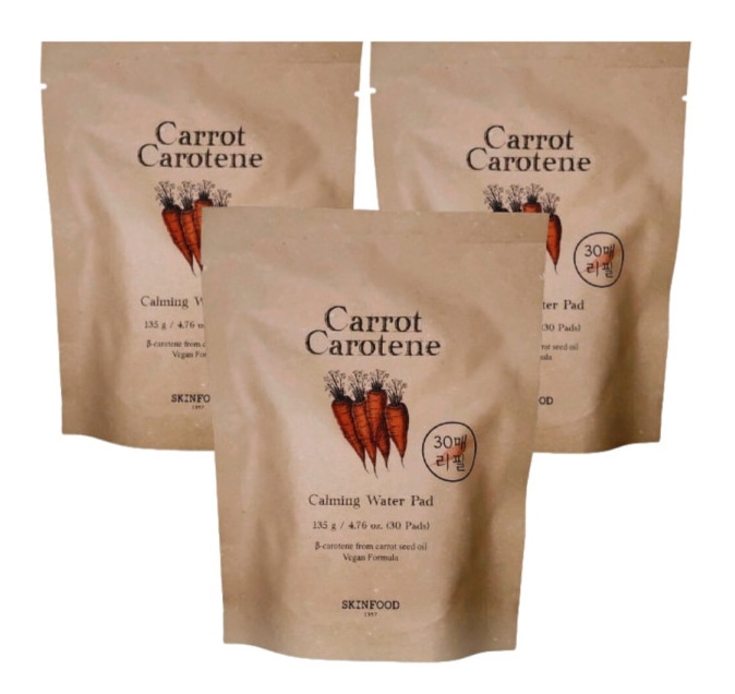 【正規品】キャロット カミングウォーターパッド（レフィル）30枚入, 3個