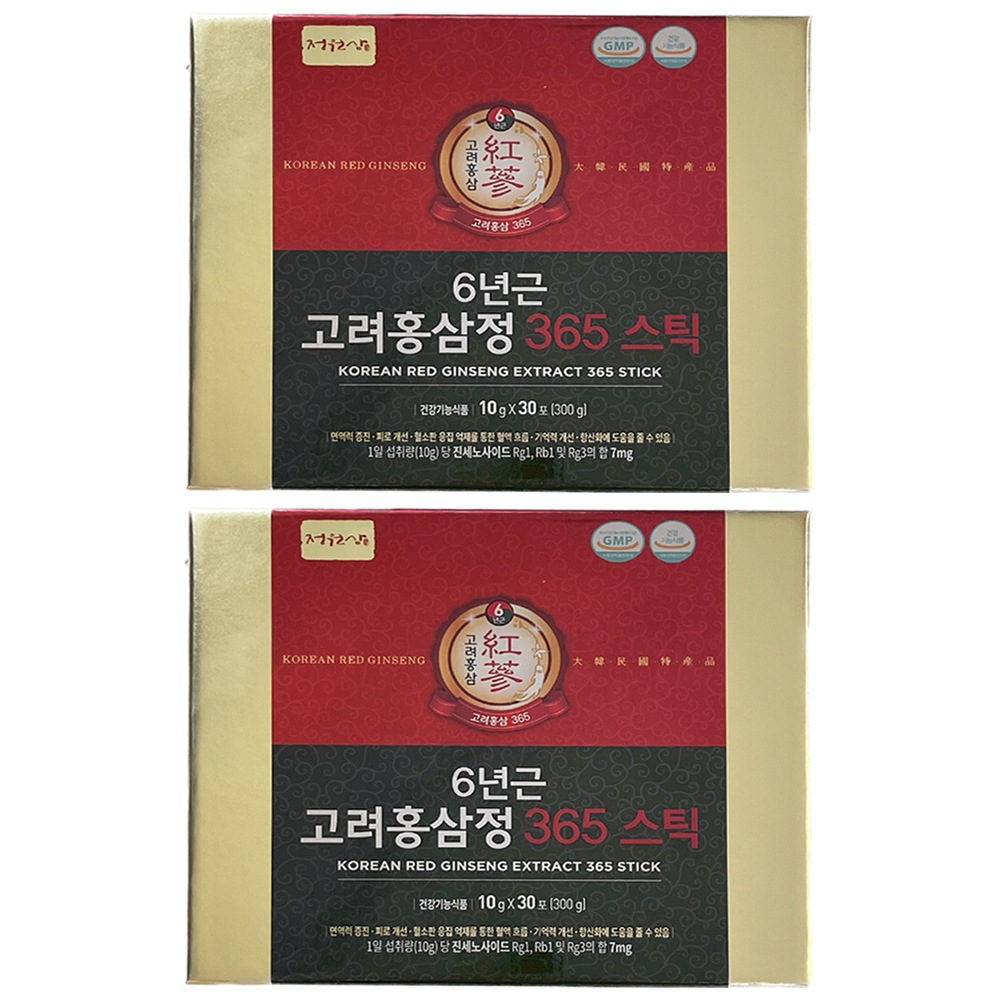 チョンウォンサム6年根高麗ホンサムジョン365スティック10g x 30包×2ボックス