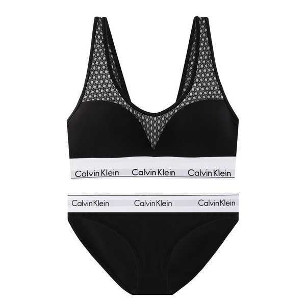 CK レディース スポーツブラ+パンツセットQF4476+F3787 BLACK