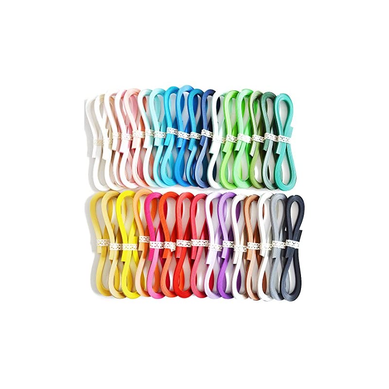 【即納】JUYAクイリングキット1280枚紙32種類の単色 各袋は40枚の紙日本製の紙 長さは390mm 幅7mm