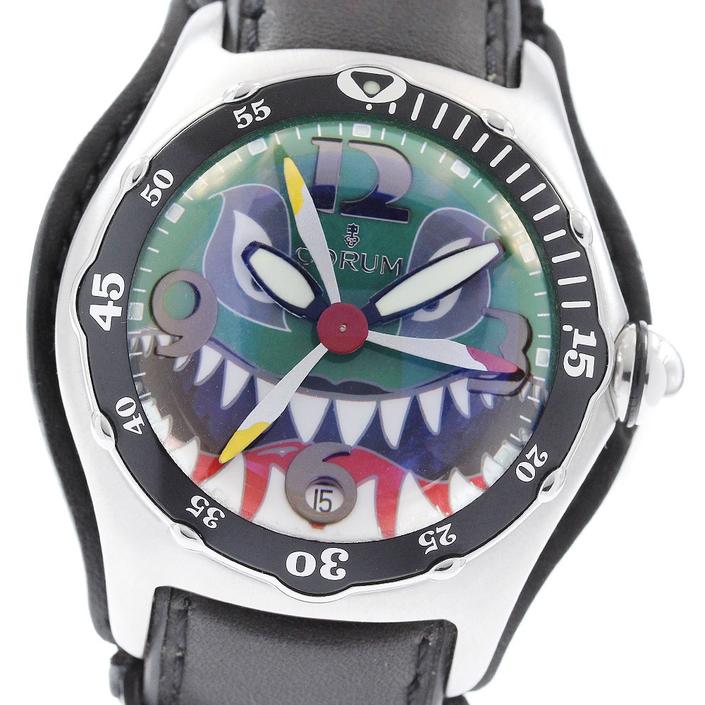 コルム CORUM 82.180.20 バブル ダイブ ボンバーシャーク デイト 自動巻き メンズ 箱・保証書付き_962326【中古】