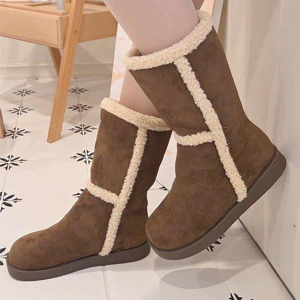 女性スエードミドルブーツファーブーツ