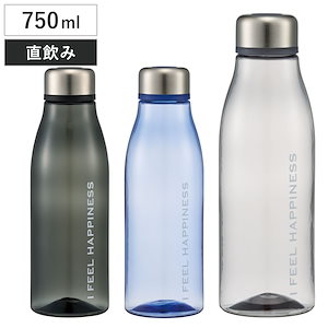 水筒 750ml スタイリッシュブローボトル シースルーブラック 直飲み ボトル 常温 マイボトル クリアボトル 軽量 シンプル ブローボトル 軽い ウォーターボトル クリア プラスチック