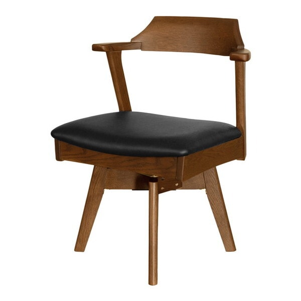 筑波産商 YUME2 109AT 回転式 アームチェア WBNR/BK メーカー直送