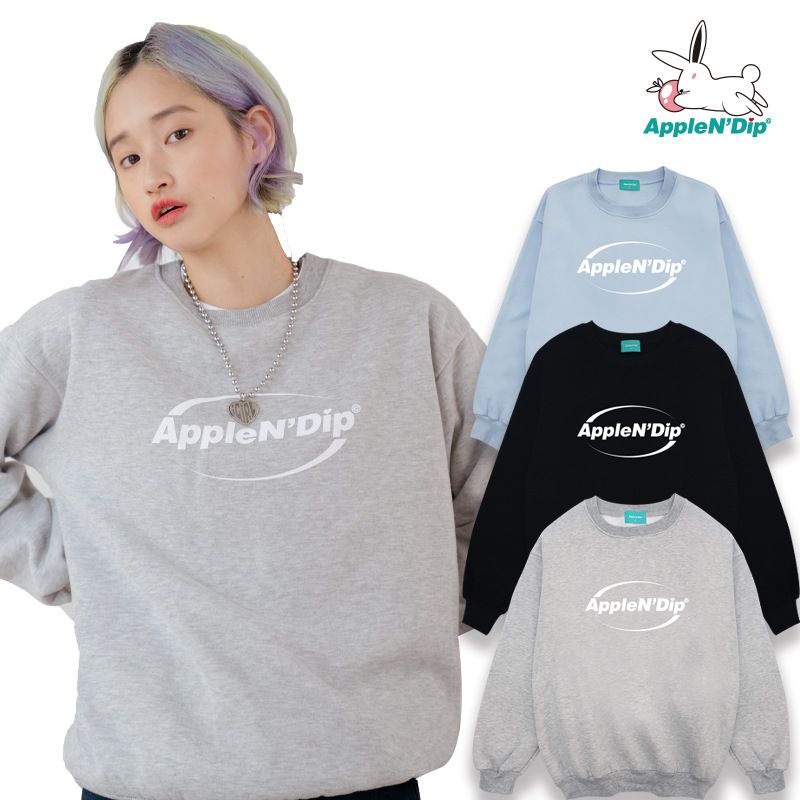 Apple N Dip 最新作 韓国正規品 Half Circle Sweatshirts 韓国ファッション 送料無料