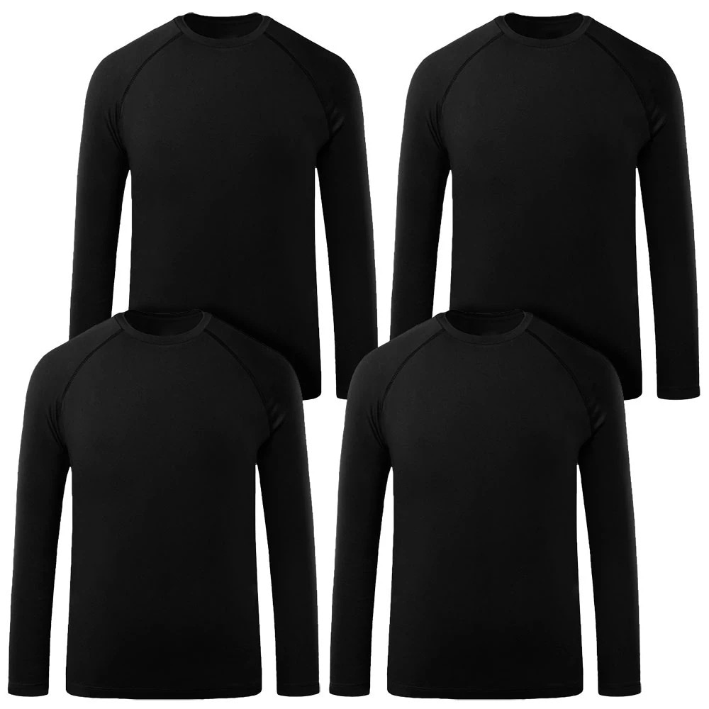 TN33 同色4枚セット ジュニア キッズ トップス 裏起毛 インナー 長袖 シャツ アンダー コンプレッションウェア スポーツ 防寒 起毛 下着 冬 保温 軽量 伸縮性 4,963円