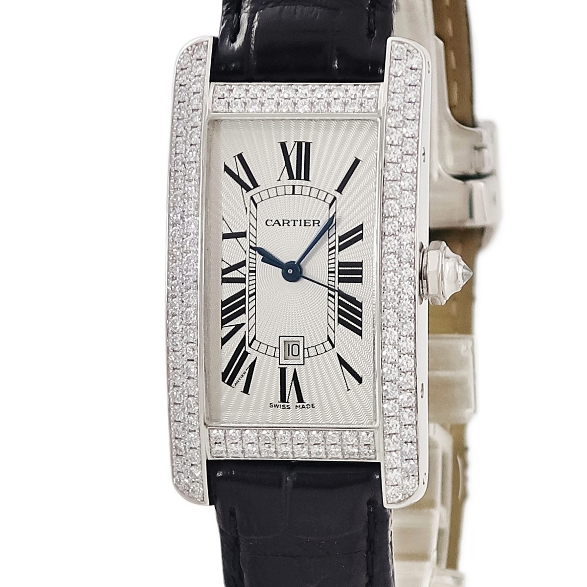 タンクアメリカン MM WB710002 自動巻き メンズ レディース OH済 K18WG無垢 純正ダイヤ スクエア 3年保証