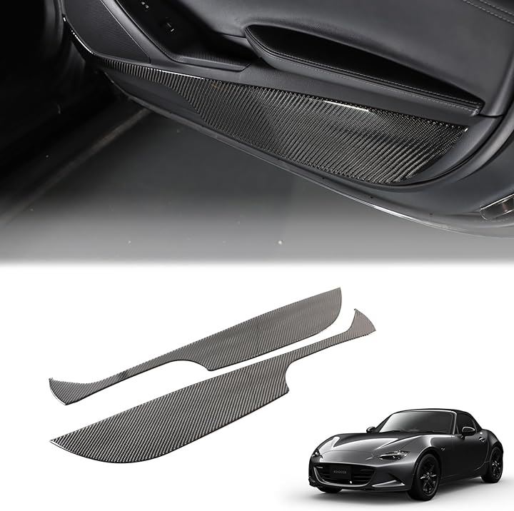 新型 マツダ ロードスター RF ND系 2016～2023に適用 ドアキックガード カーボンファイバー製 2点セット( カーボン調)