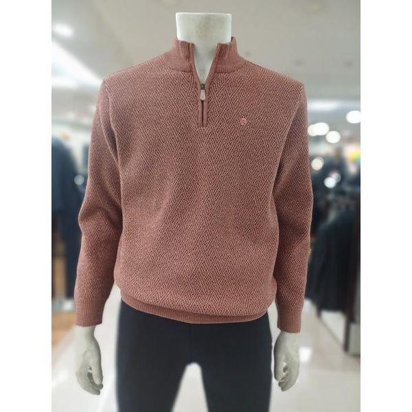セーブゾーン05 幾何学模様シェニール ZIP UP タートルニット PQKR4316_P412360310
