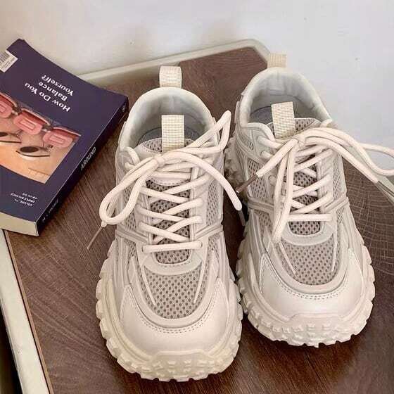 レディース 2color ハイテクダッドスニーカー 厚底スニーカー キャンバススニーカー 大人可愛い ママコーデ ママファッション 韓国系 オルチャン 人気 トレンド 新作 30代 40代 シ