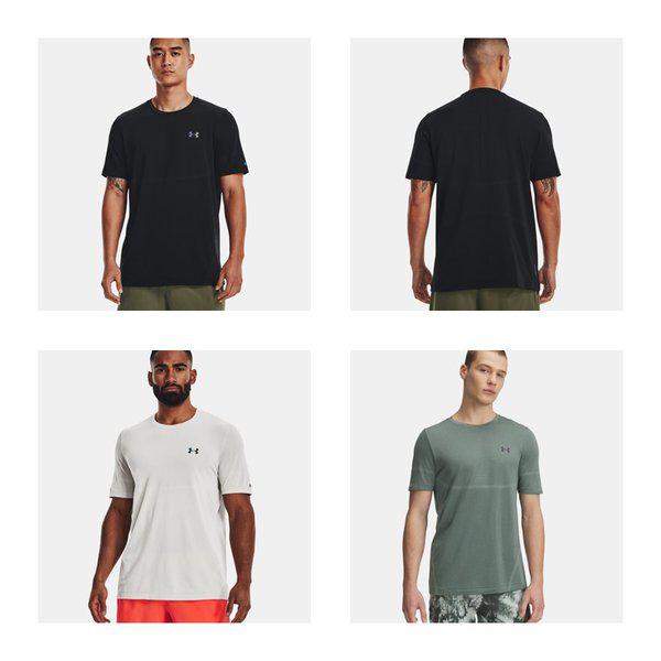 1376781 ブラック グレー ミント 3色 男性 UA バニッシュ エリート シームレス 半袖 機能性 Tシャツ 運動着