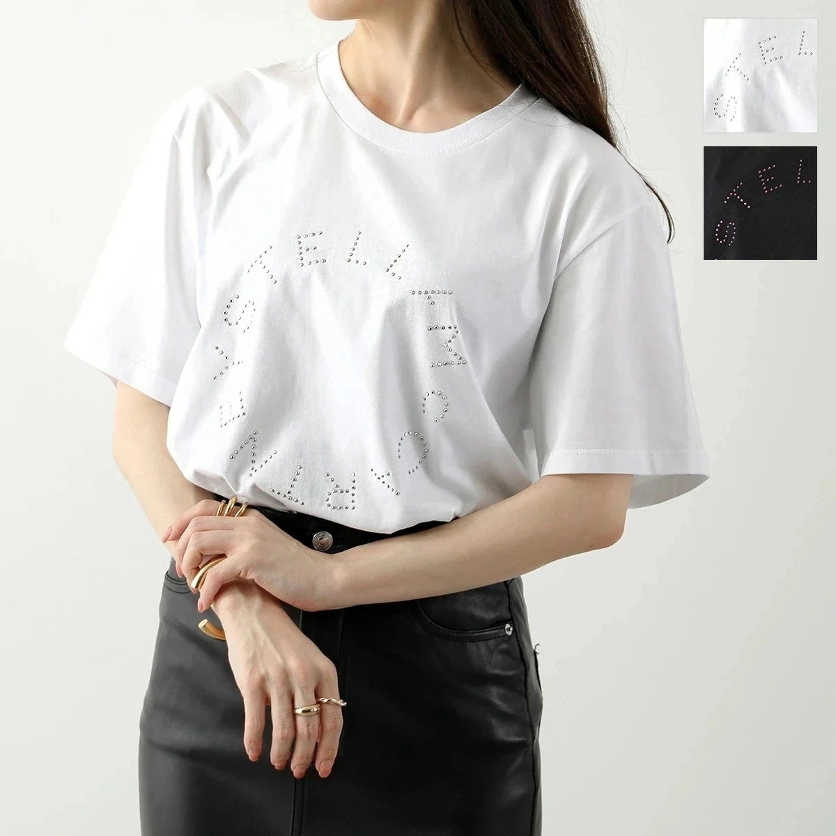 STELLA McCARTNEY ステラマッカートニー 半袖 Tシャツ 6J0158 3SPX38 レディース ディアマンテ ロゴTシャツ ロゴ クルーネック 21,655円