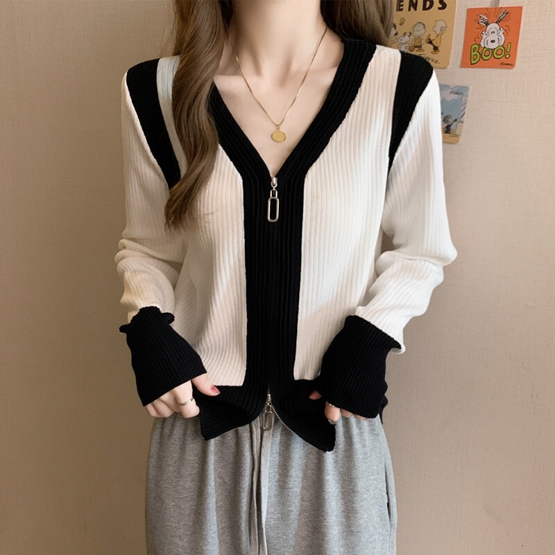 トップス ニットソー カーディガン プルオーバー Vネック ポリエステル シンプル カジュアル 大人 おしゃれ ラフ 秋 冬 20代 30代 40代 50代 レディース お出かけ 普段使い 韓国