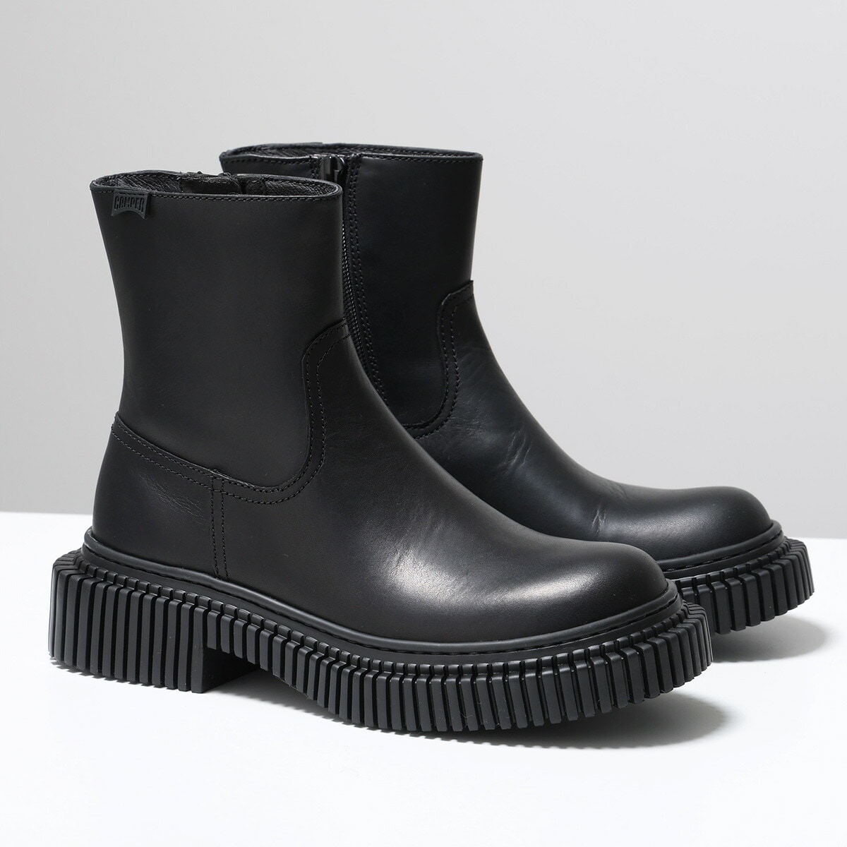 CAMPER カンペール ショートブーツ Pix London ピックス ロンドン K400809 レディース レザー チャンキーヒール EVA軽量ソール シューズ 靴 001/Black